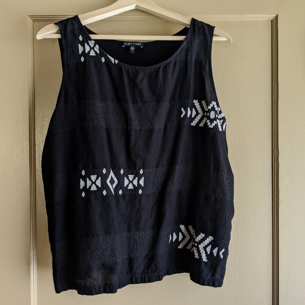 Eileen Fisher Jacquard sleeveless top